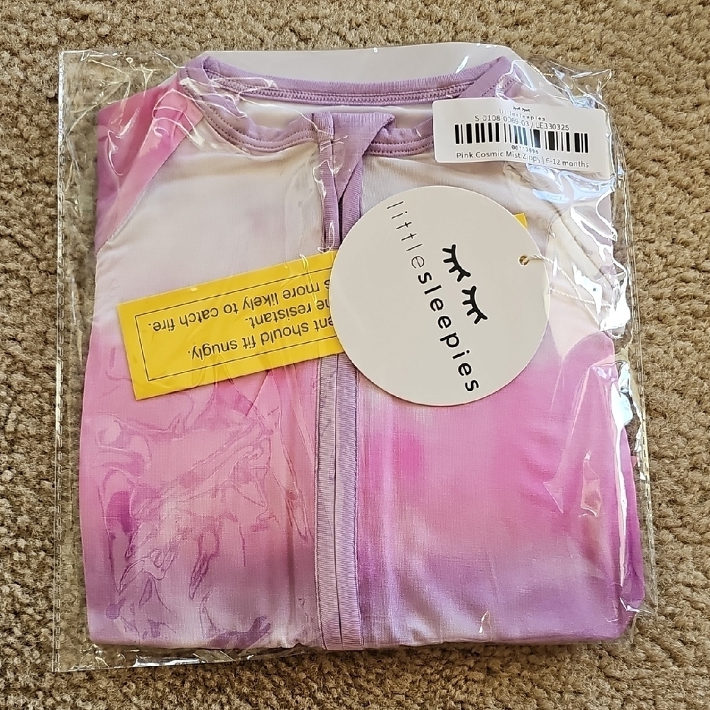 Little Sleepies Pink Cosmic Mist Bamboo Zippy 6 12M